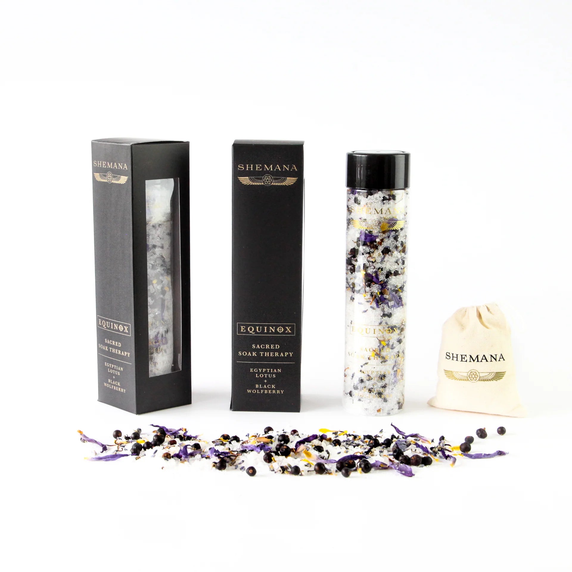 Shemana Equinox Egyptian Lotus & Black Wolfberries Bath Salts-The Living Co.