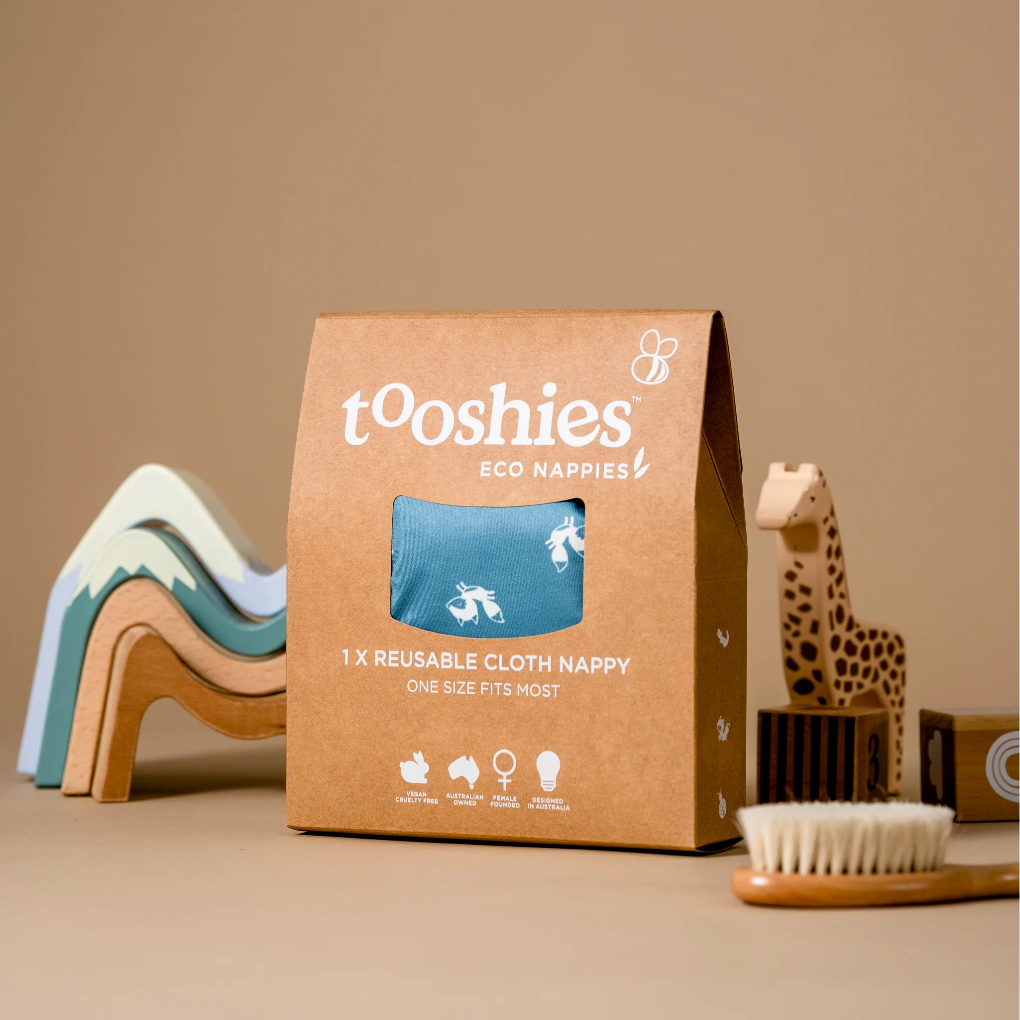 Tooshies Reusable Cloth Nappies 4 Pack-The Living Co.