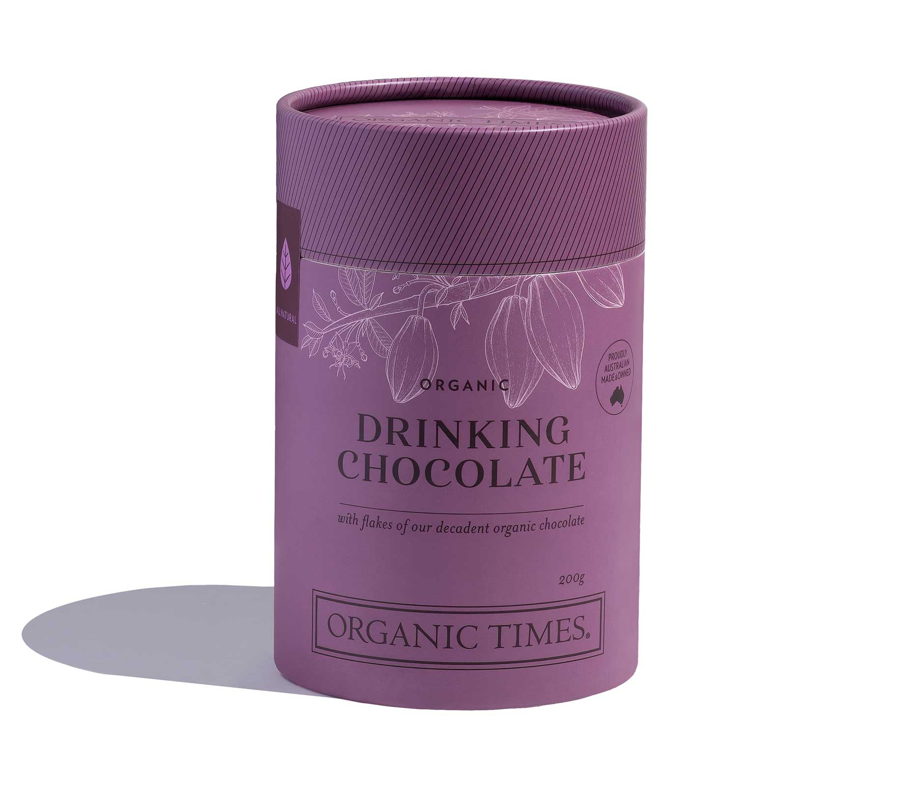Organic Times Drinking Chocolate 200g-The Living Co.