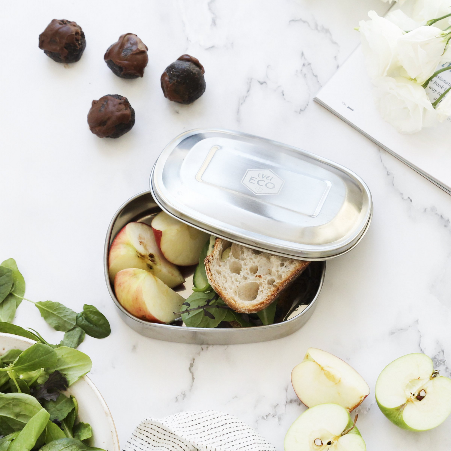 Ever Eco Stainless Steel Bento Snack Box 1 Compartment-The Living Co.