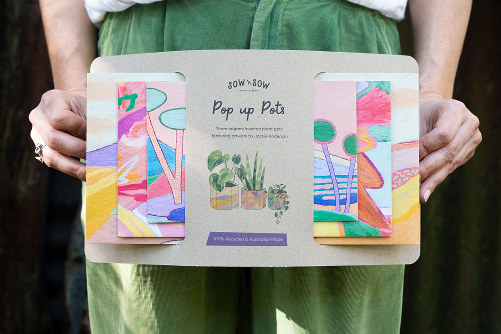 Sow 'n Sow Pop Up Pot Pack of 3 Jackie Anderson (1 x S, M, L)-The Living Co.