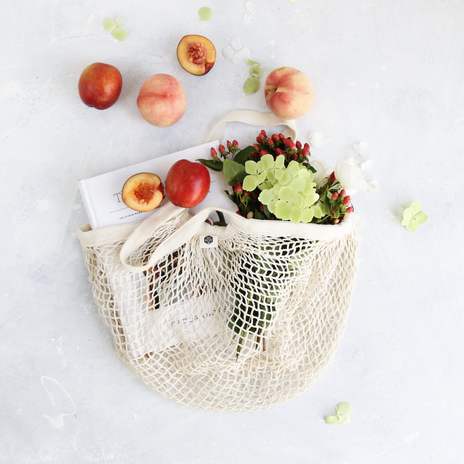 Ever Eco Organic Cotton Net Tote Bag - Short Handle-The Living Co.