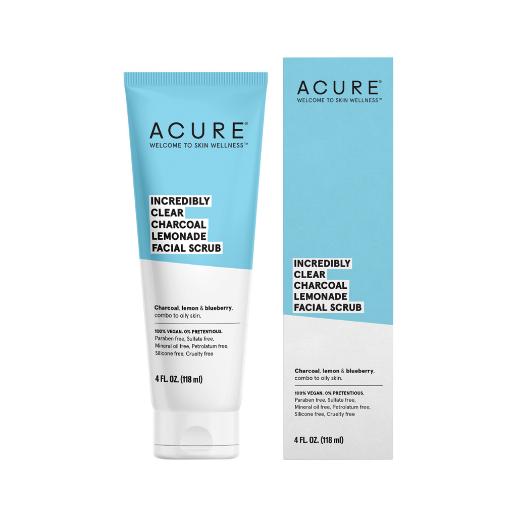 Acure Incredibly Clear Charcoal Lemonade Facial Scrub-The Living Co.
