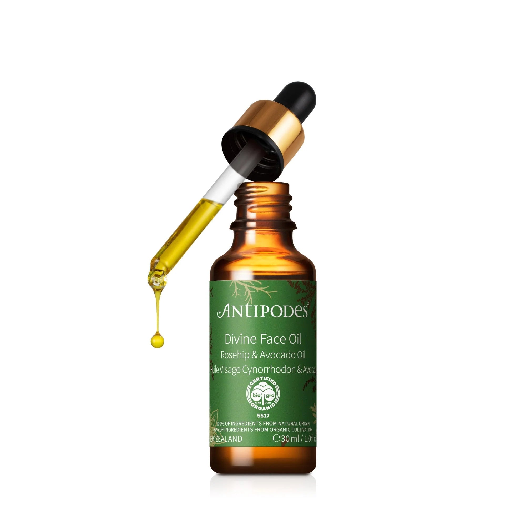 Antipodes Divine Face Oil Organic Avocado Oil & Rosehip-The Living Co.