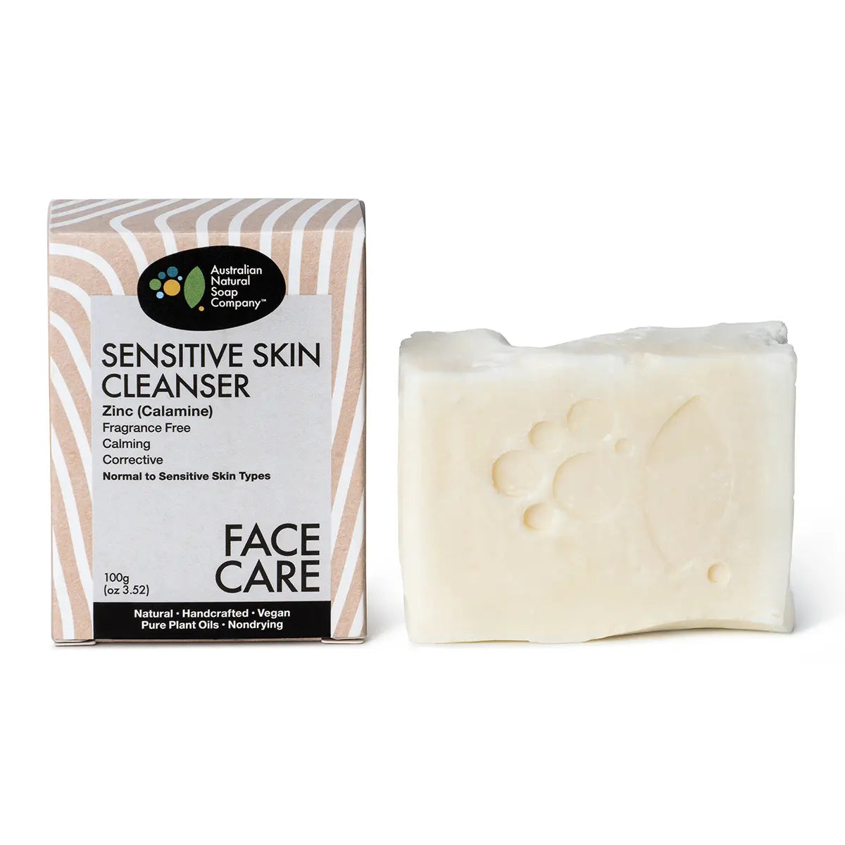 Australian Natural Soap Company Sensitive Skin Facial Cleanser - Zinc (Calamine)-The Living Co.