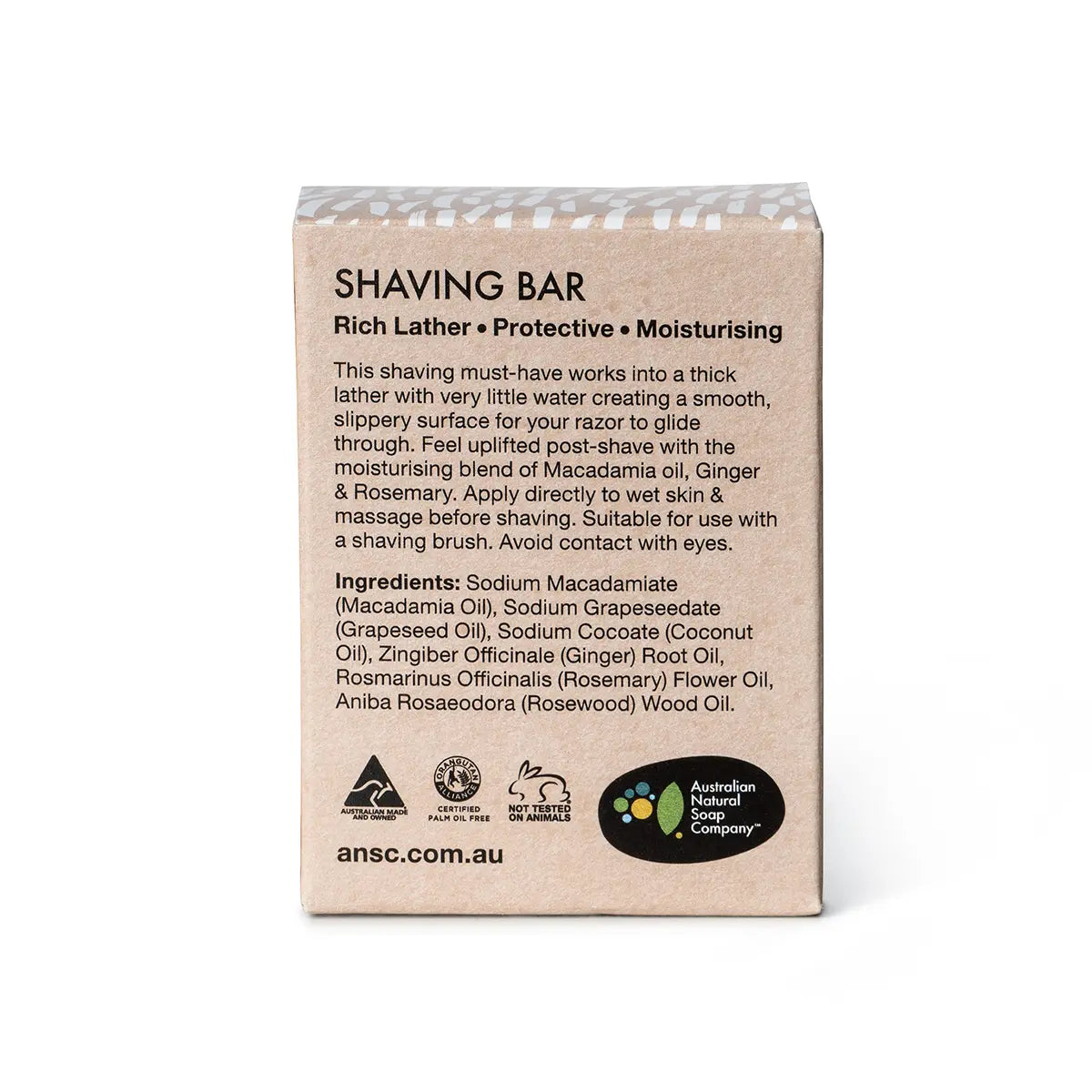 Australian Natural Soap Company Shaving Bar-The Living Co.
