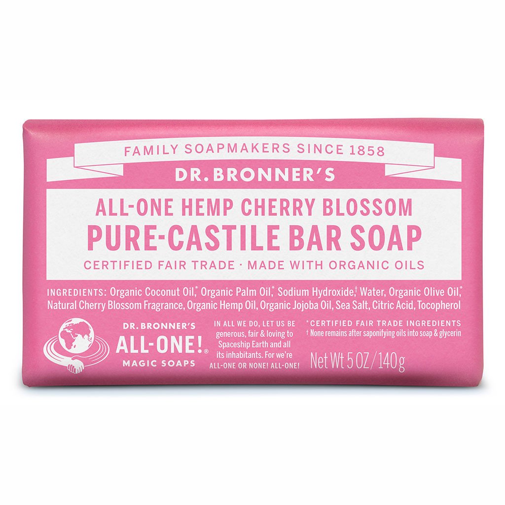 Dr. Bronner's Pure Castile Bar Soap Cherry Blossom 140g-The Living Co.