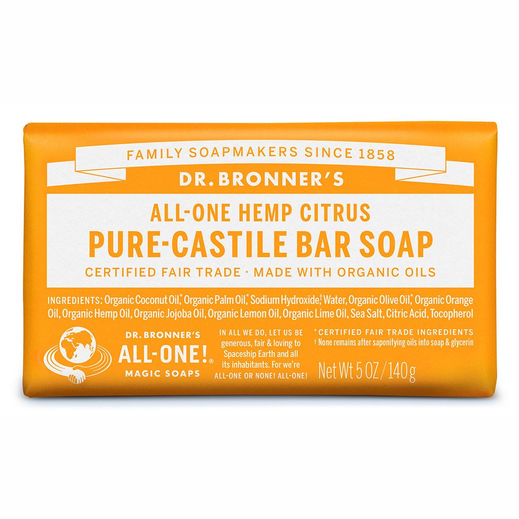 Dr. Bronner's Pure Castile Bar Soap Citrus 140g-The Living Co.