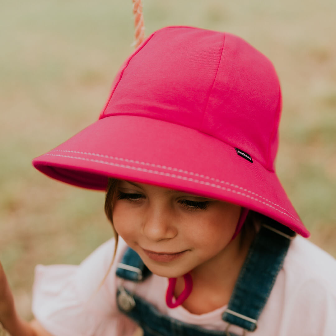 Bedhead Kids Ponytail Bucket Sun Hat - Bright Pink-The Living Co.