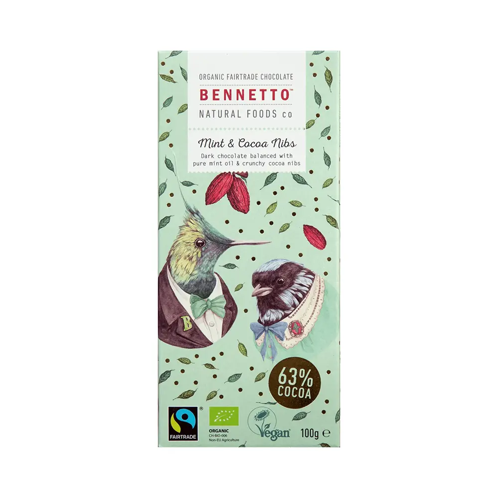 Bennetto Mint and Cocoa Nibs (100g)-The Living Co.