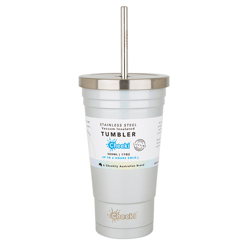 Cheeki Insulated Tumbler With S/Steel Straw 500ml-The Living Co.