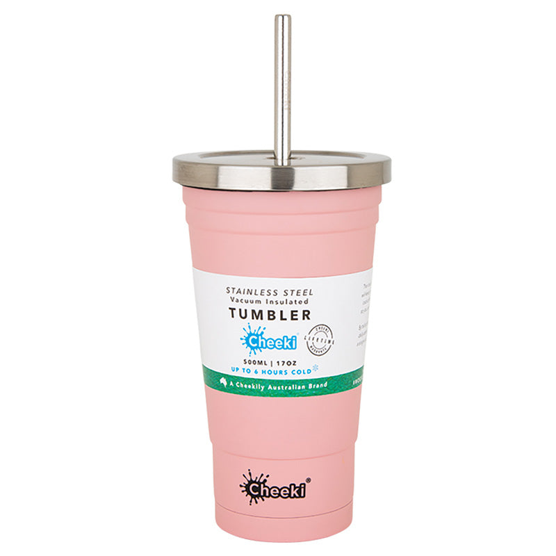 Cheeki Insulated Tumbler With S/Steel Straw 500ml-The Living Co.