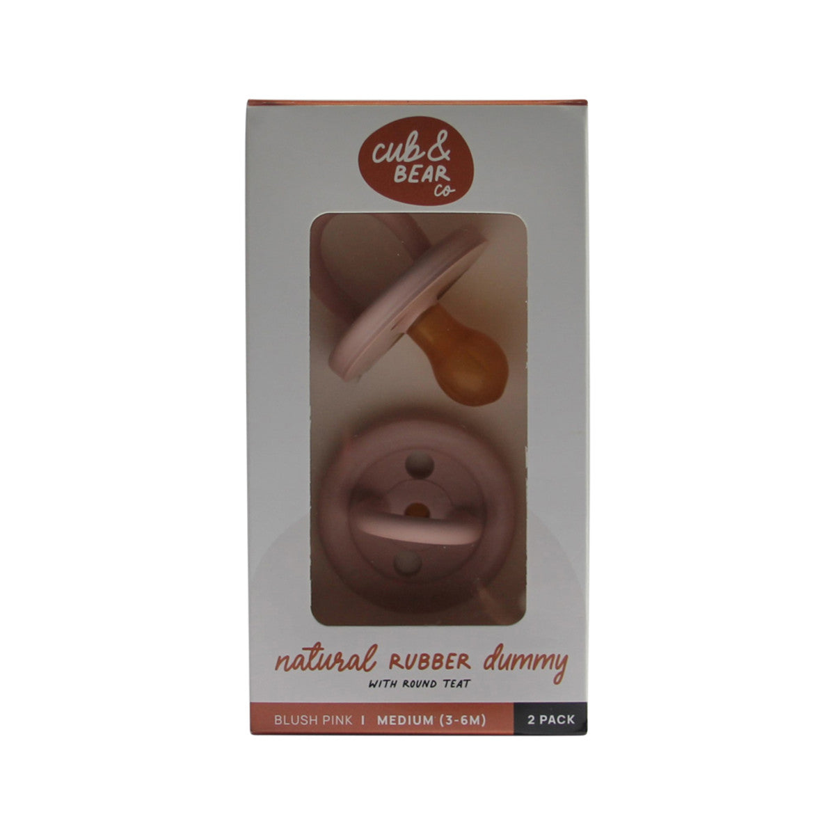 Cub & Bear Co Natural Rubber Dummy - Blush Pink Twin Pack-The Living Co.