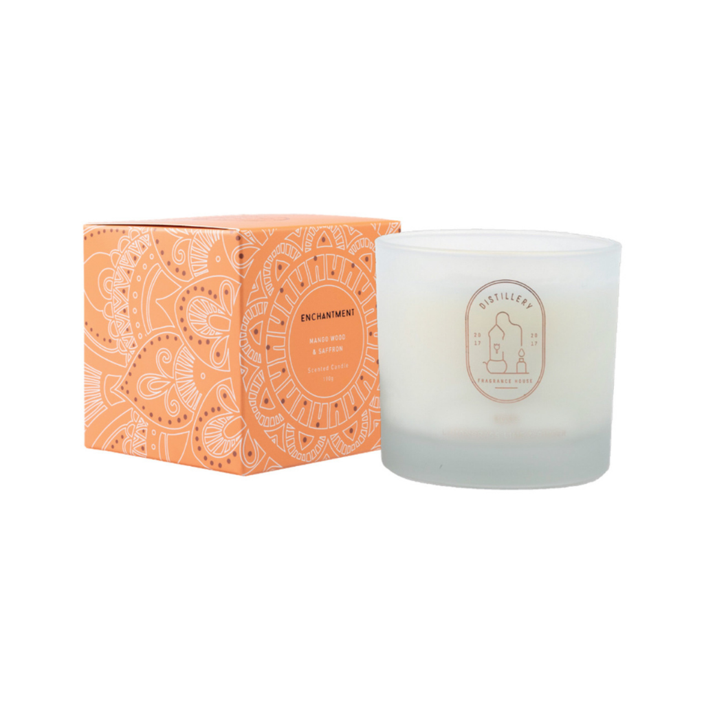 Distillery Fragrance House Soy Candle Enchantment (Mango Wood & Saffron) 190g-The Living Co.