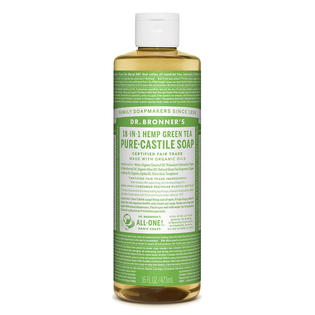 Dr. Bronner's Pure-Castile Liquid Soap Green Tea-The Living Co.