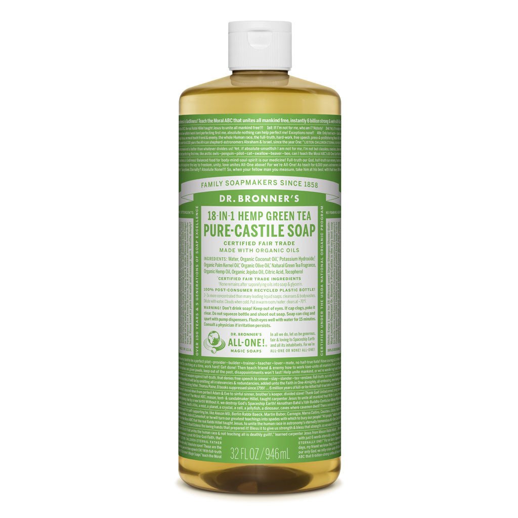 Dr. Bronner's Pure-Castile Liquid Soap Green Tea-The Living Co.
