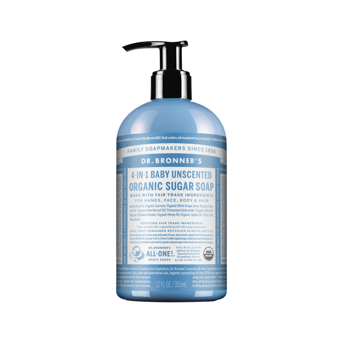 Dr. Bronner's Sugar Soap Baby Unscented-The Living Co.