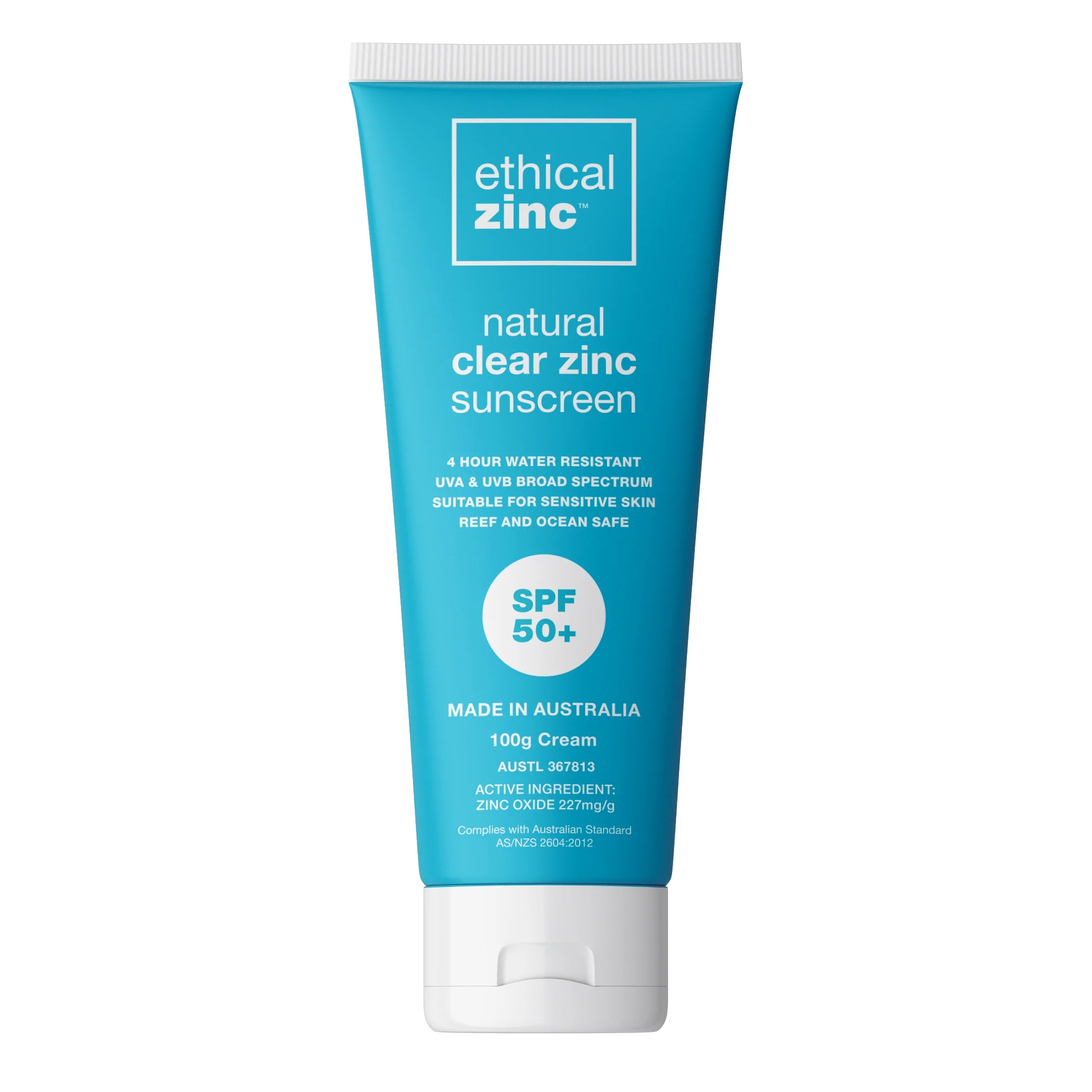 Ethical Zinc Natural Clear Zinc Sunscreen SPF 50+ 100ml-The Living Co.