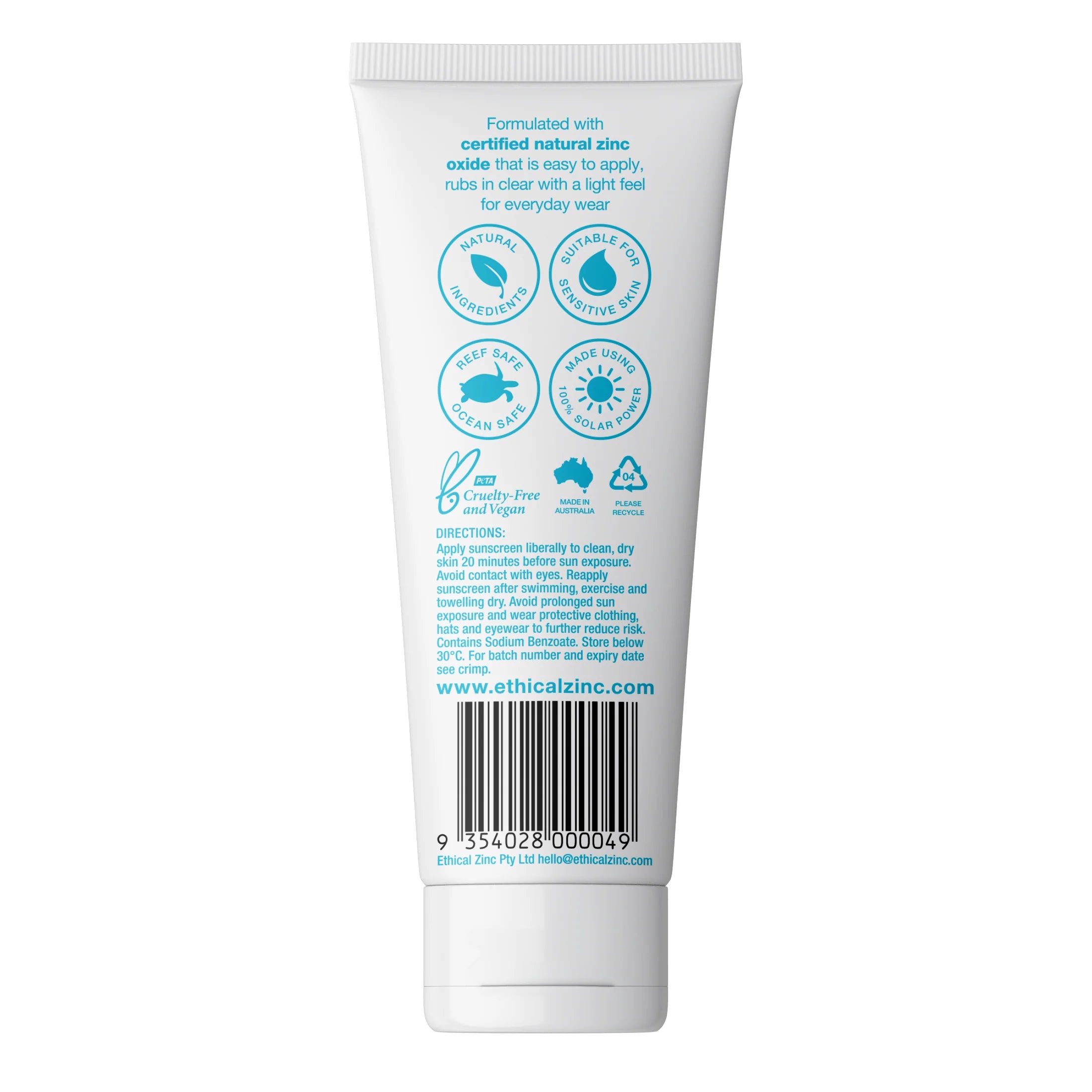Ethical Zinc Daily Wear Light Sunscreen SPF 50+-The Living Co.