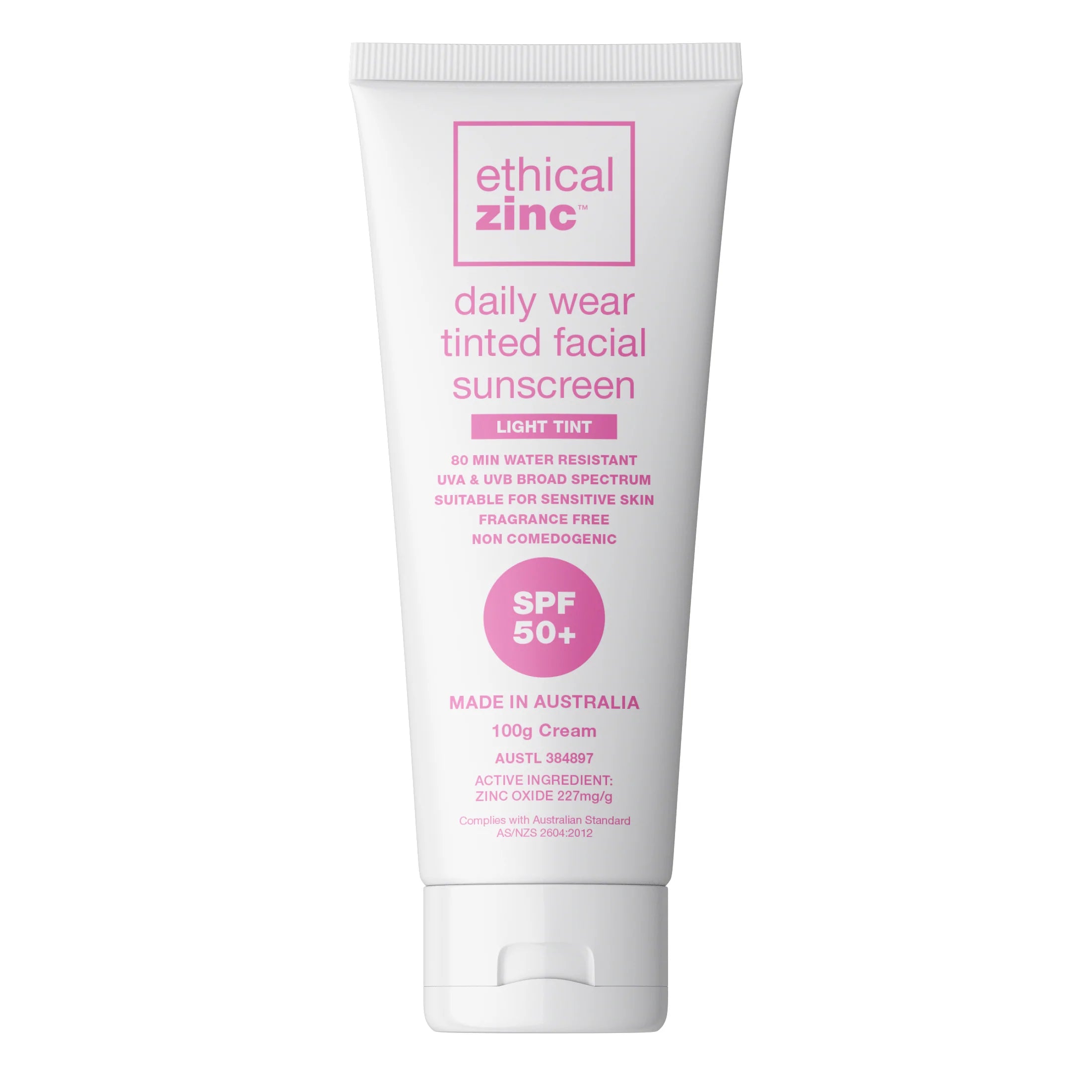 Ethical Zinc SPF50+ Daily Wear Tinted Facial Sunscreen - Light Tint-The Living Co.
