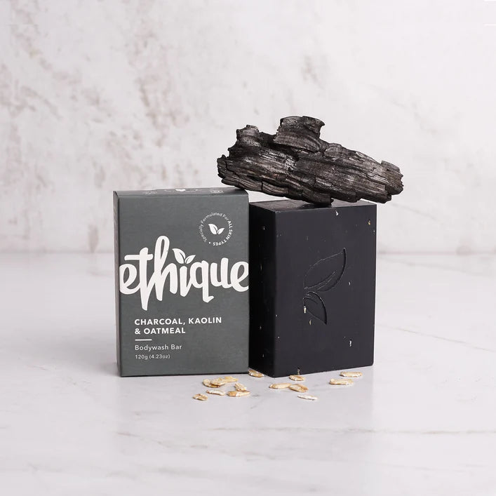 Ethique Solid Bodywash Bar Charcoal, Kaolin & Oatmeal 120g-The Living Co.