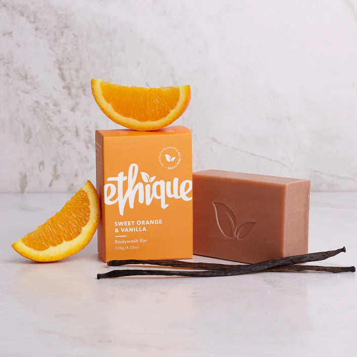 Ethique Solid Bodywash Bar Sweet Orange & Vanilla 120g-The Living Co.