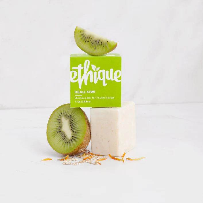 Ethique Heali Kiwi - Solid shampoo bar for touchy scalps (110g)-The Living Co.
