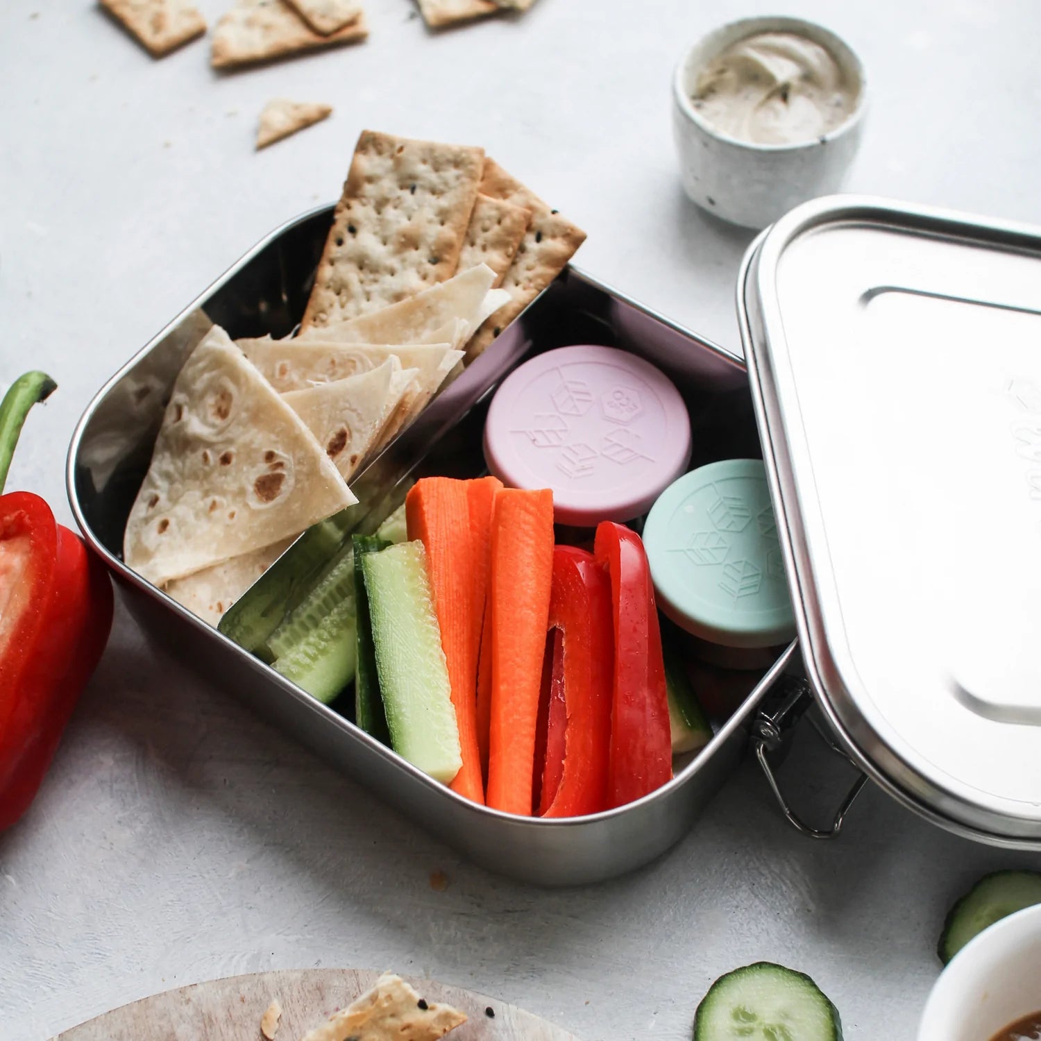Ever Eco Bento Box 2 Compartments with Removable Divider 1400ml-The Living Co.