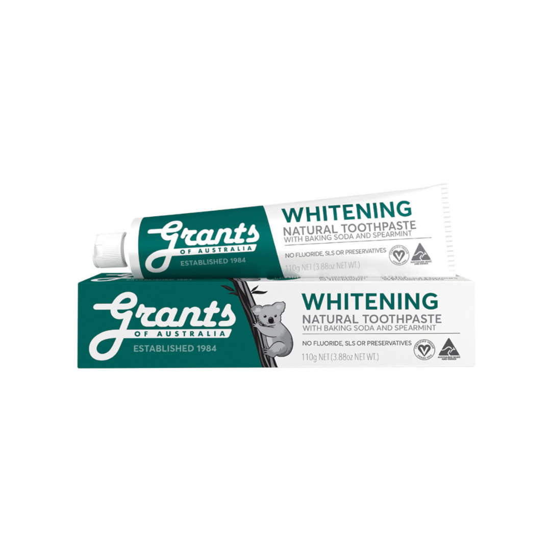 Grants Natural Toothpaste Whitening with Baking Soda & Spearmint (Fluoride Free)-The Living Co.