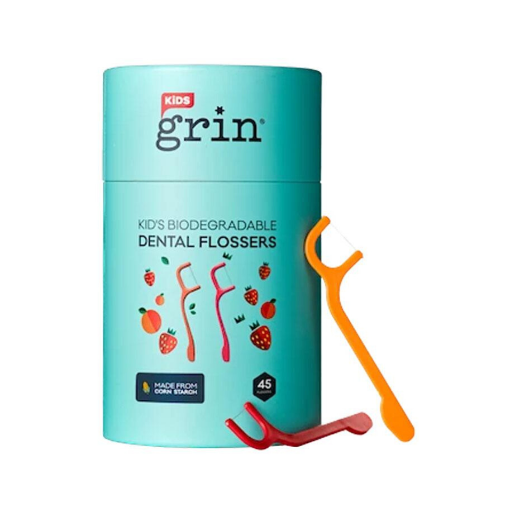 Grin Biodegradable Dental Flossers Kid's 45pk-The Living Co.