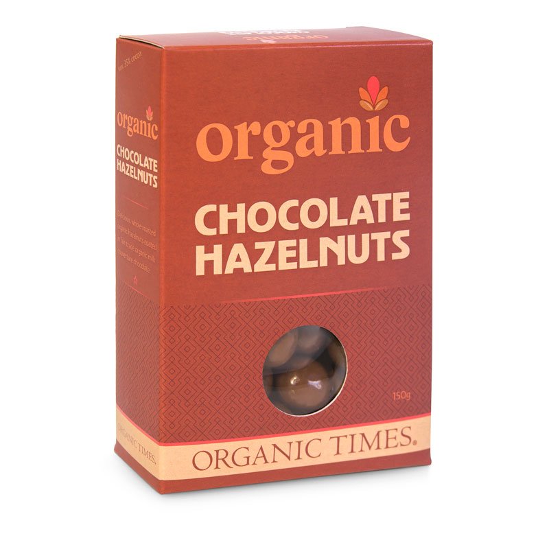 Organic Times Milk Chocolate Hazelnuts 150g-The Living Co.