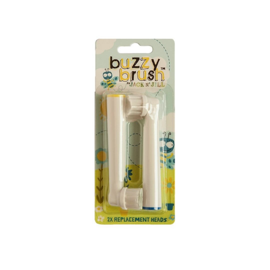 Jack n' Jill Replacement Heads Buzzy Brush (Twin Pack) {VERSION 2}-The Living Co.