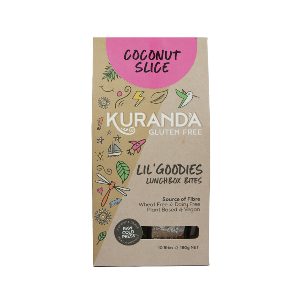Kuranda Lunchbox Bites - Coconut Slice 18g x 10 Pack-The Living Co.
