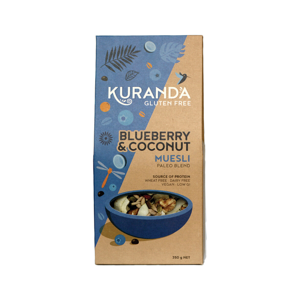 Kuranda Blueberry & Coconut Paleo Muesli 350g-The Living Co.