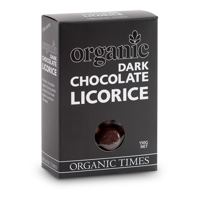 Organic Times Dark Chocolate Licorice 150g-The Living Co.