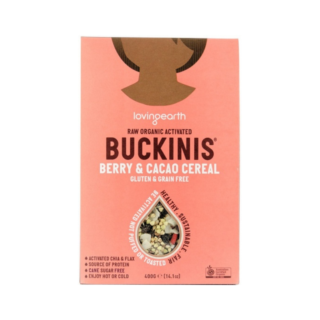 Loving Earth Buckinis - Berry & Cacao Cereal 400g-The Living Co.