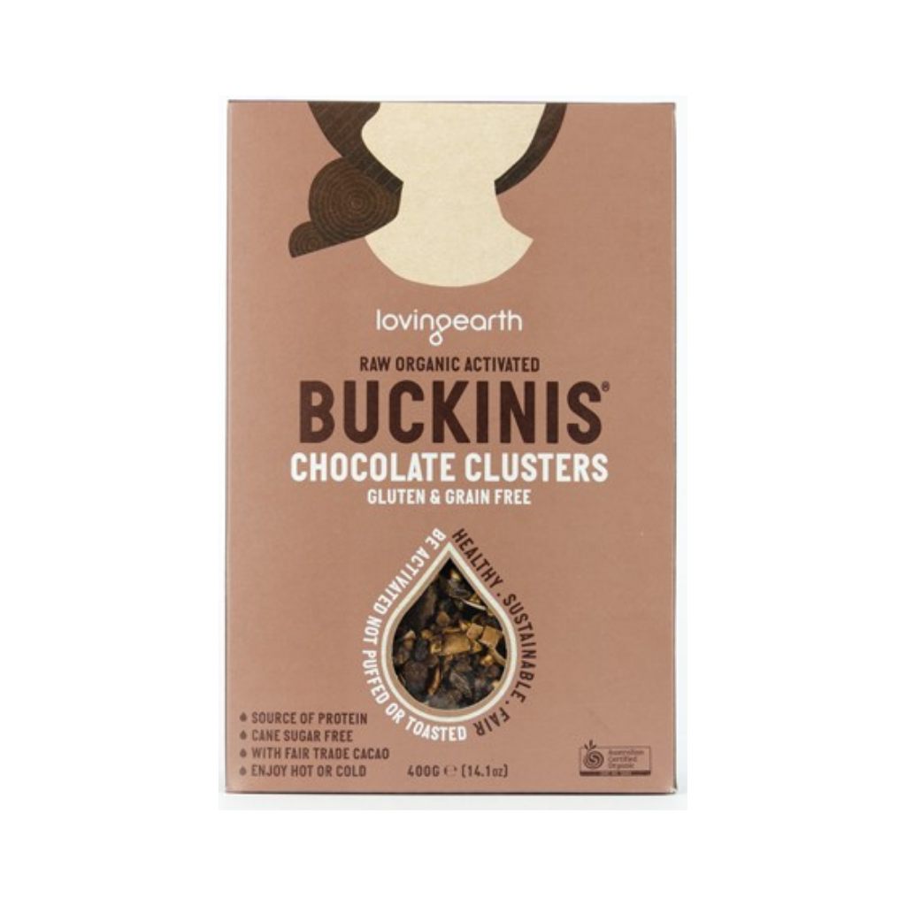 Loving Earth Buckinis - Chocolate Clusters 400g-The Living Co.