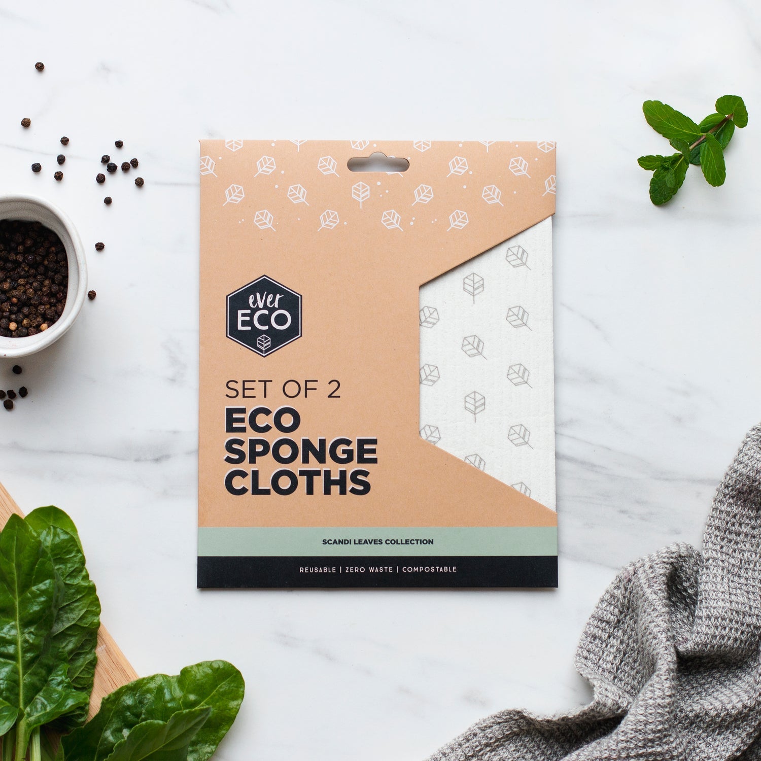 Ever Eco Eco Sponge Cloths 2pk-The Living Co.