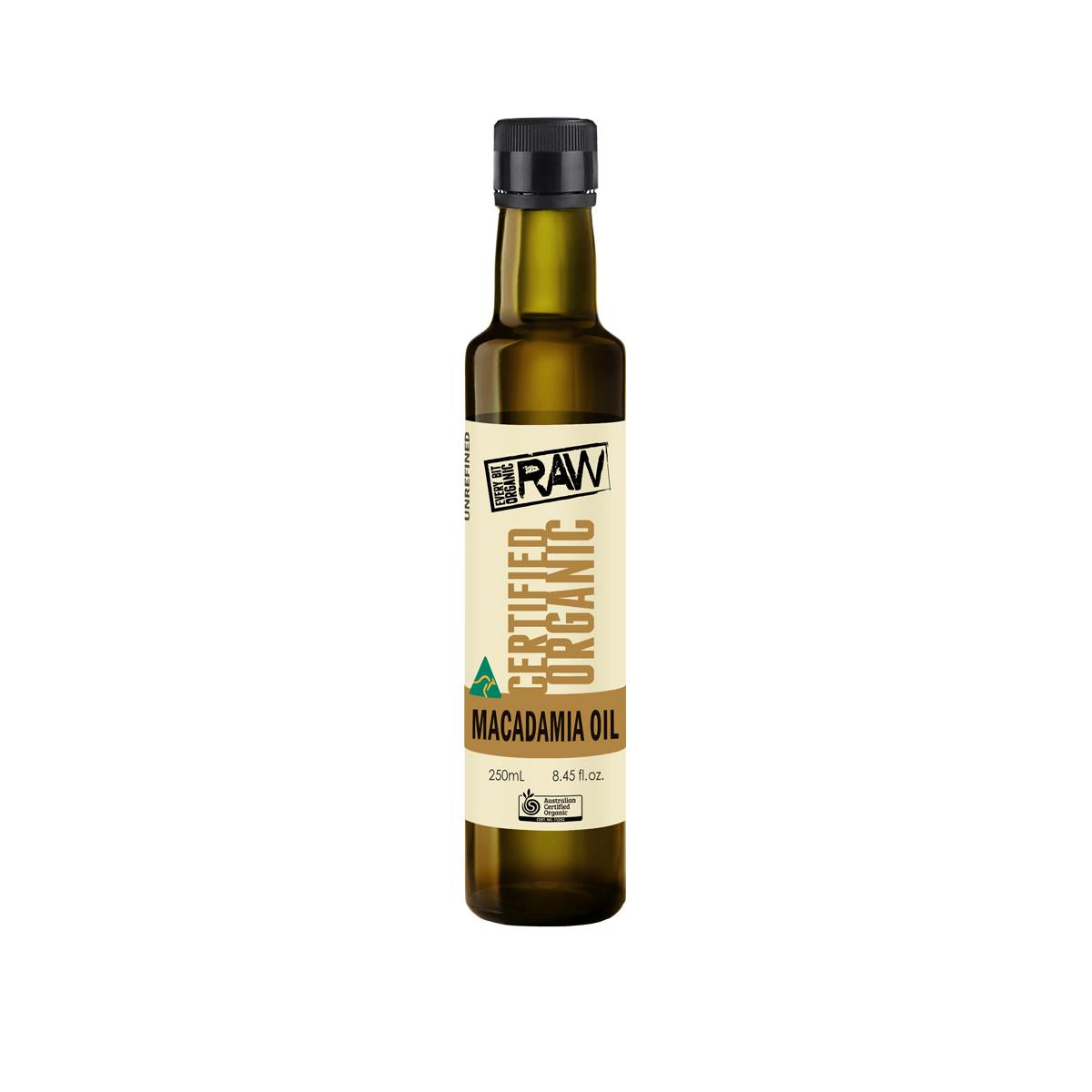 Every Bit Organic Macadamia Oil Cold Pressed - Extra Virgin 250ml-The Living Co.