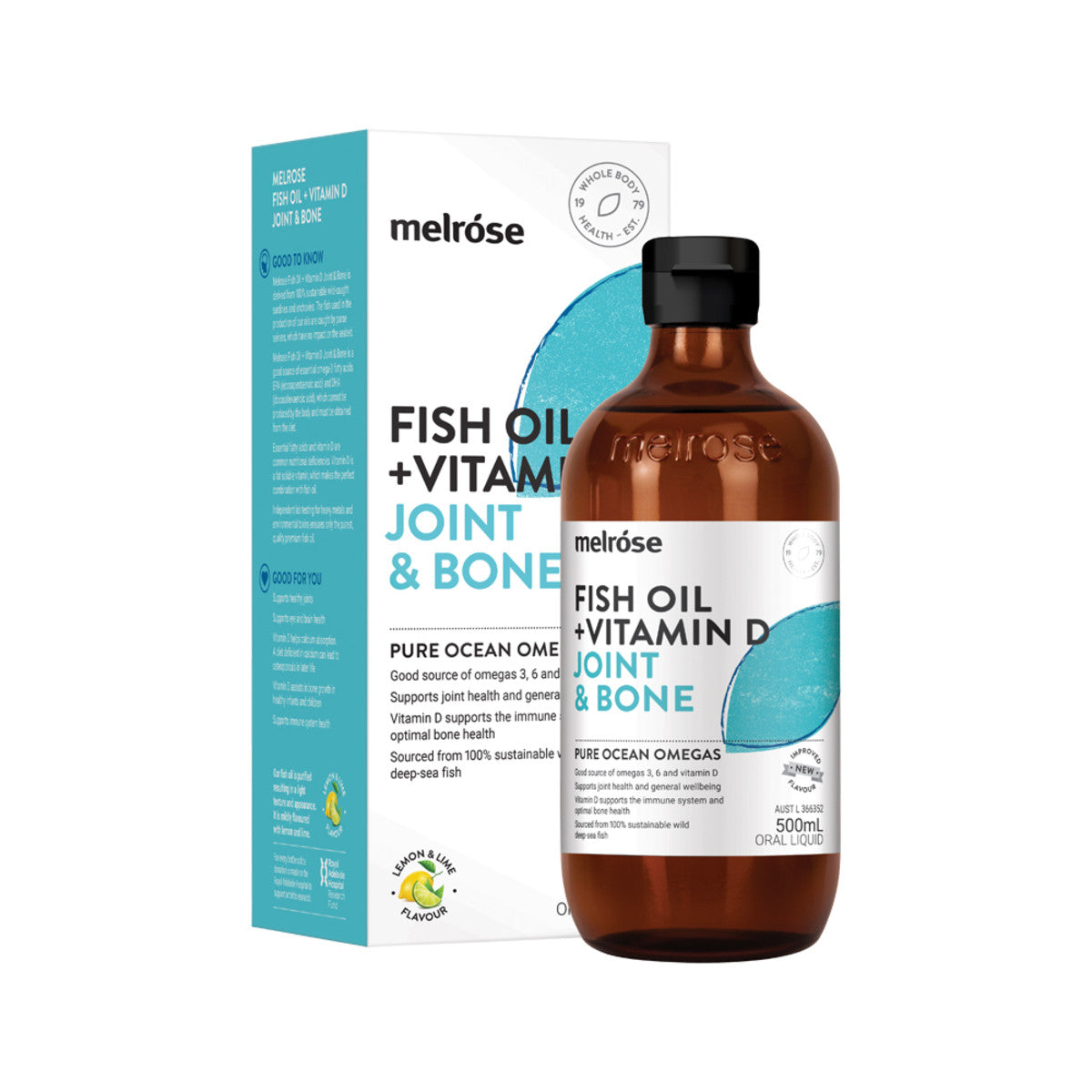 Melrose Fish Oil + Vitamin D (Joint & Bone) 500ml-The Living Co.