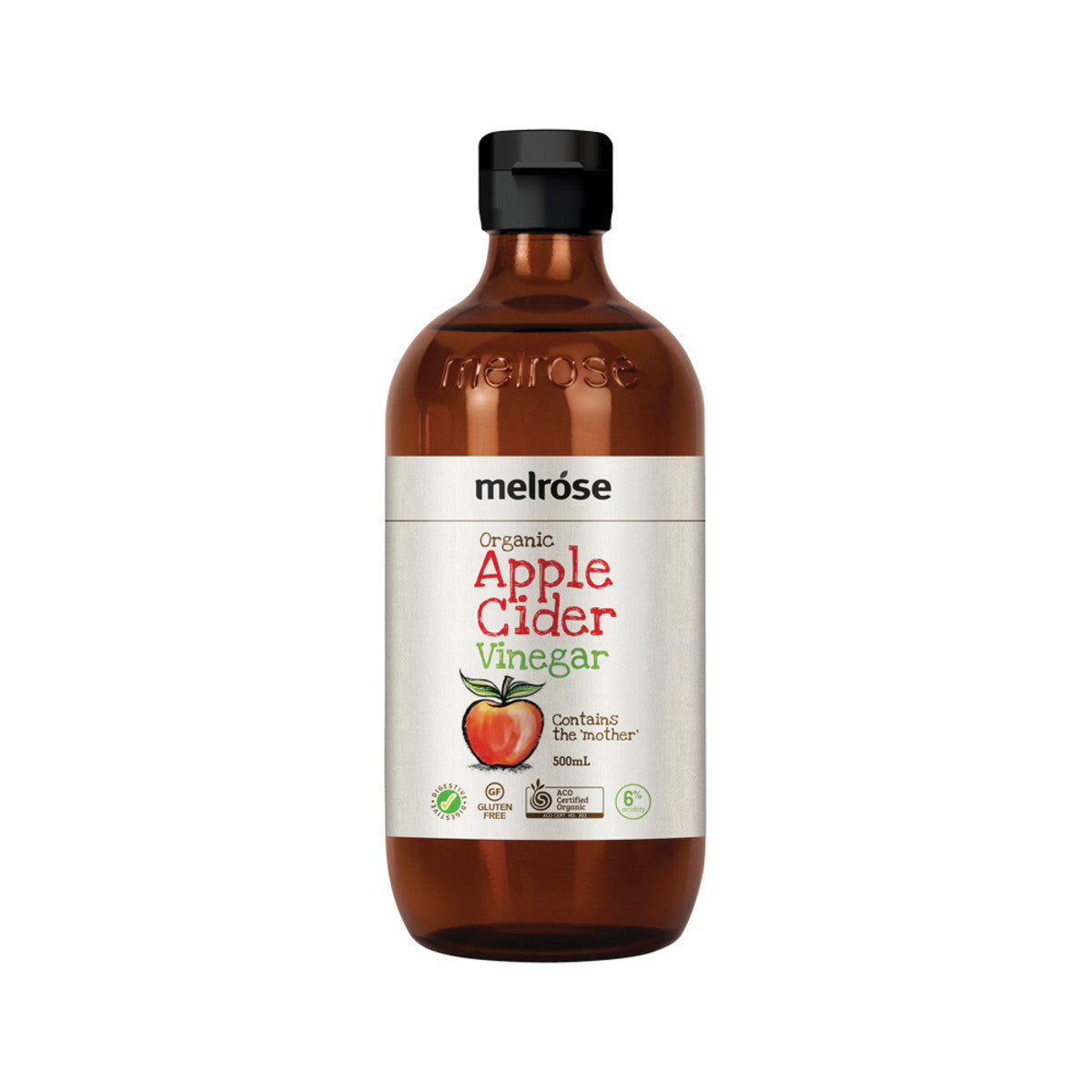 Melrose Organic Apple Cider Vinegar (contains the 'mother') 500ml-The Living Co.