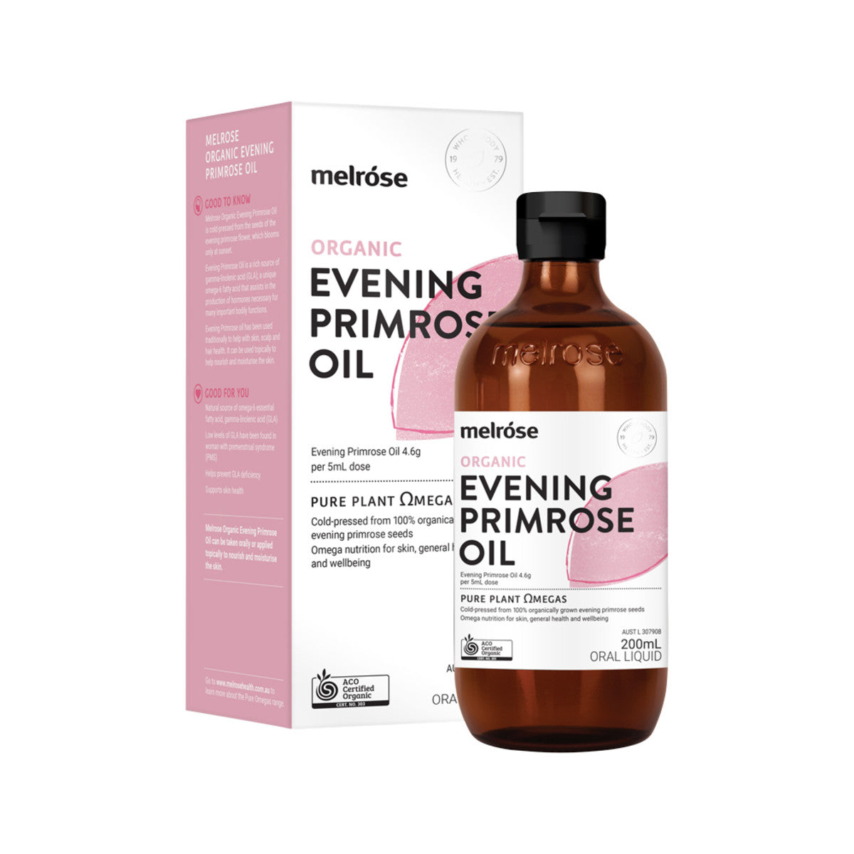 Melrose Organic Evening Primrose Oil Strawberry 200ml-The Living Co.