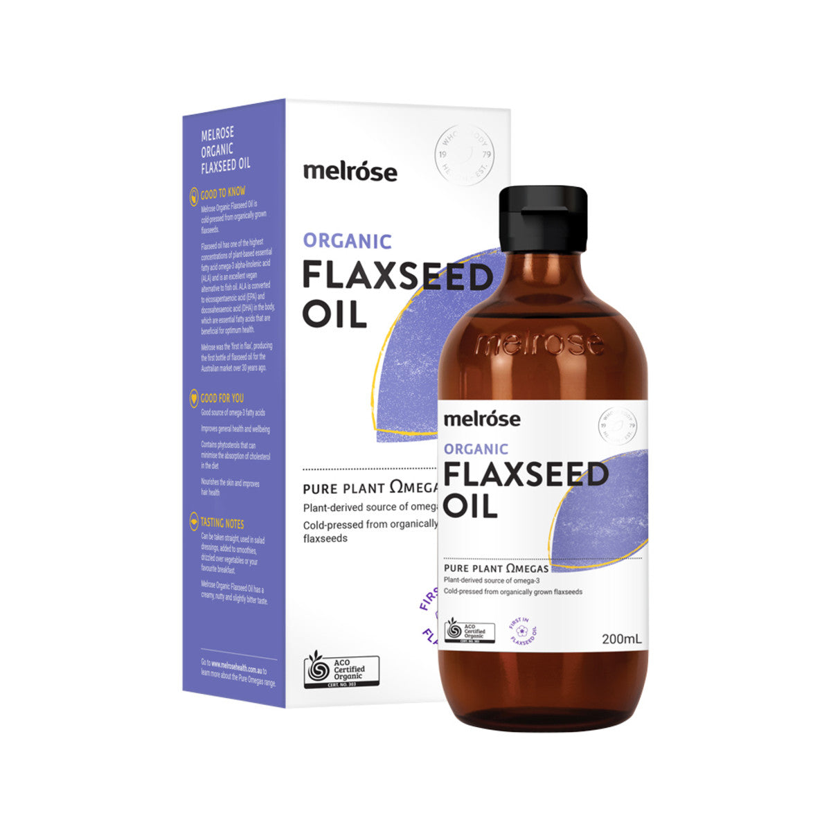 Melrose Organic Flaxseed Oil 200ml-The Living Co.
