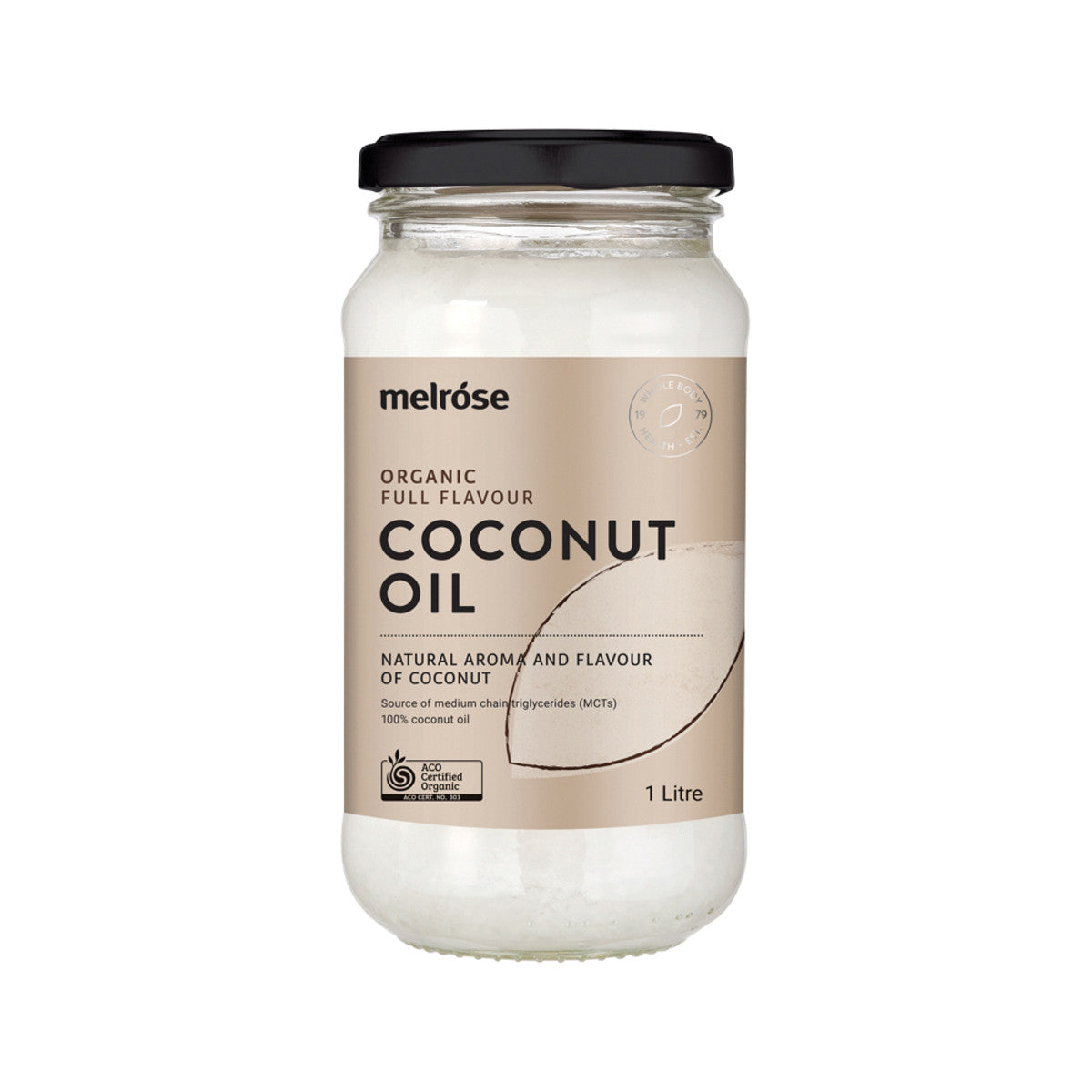 Melrose Organic Full Flavour Coconut Oil 1L-The Living Co.