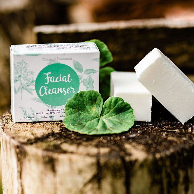 Minimal Essentials Facial Cleansing Bar 2 x 75g bars-The Living Co.
