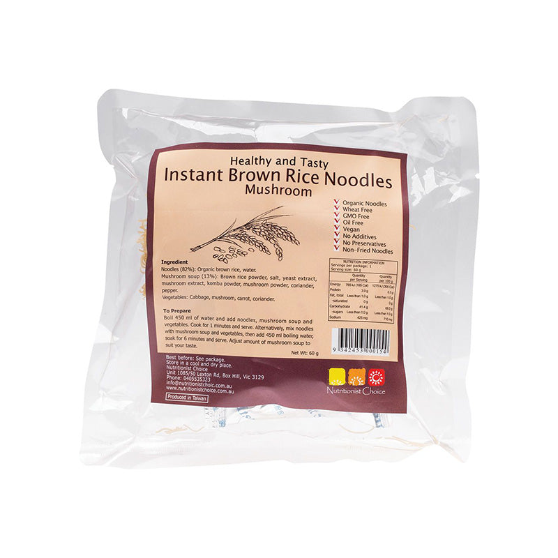 Nutritionist Choice Instant Brown Rice Noodles Mushroom-The Living Co.