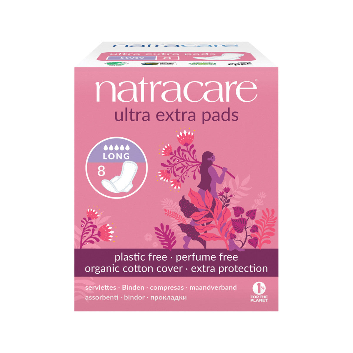 Natracare Ultra Extra Long Pads (Wings) 8-The Living Co.