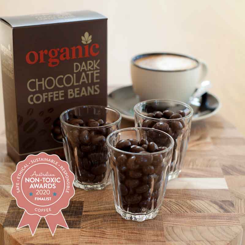 Organic Times Dark Chocolate Coffee Beans 150g-The Living Co.
