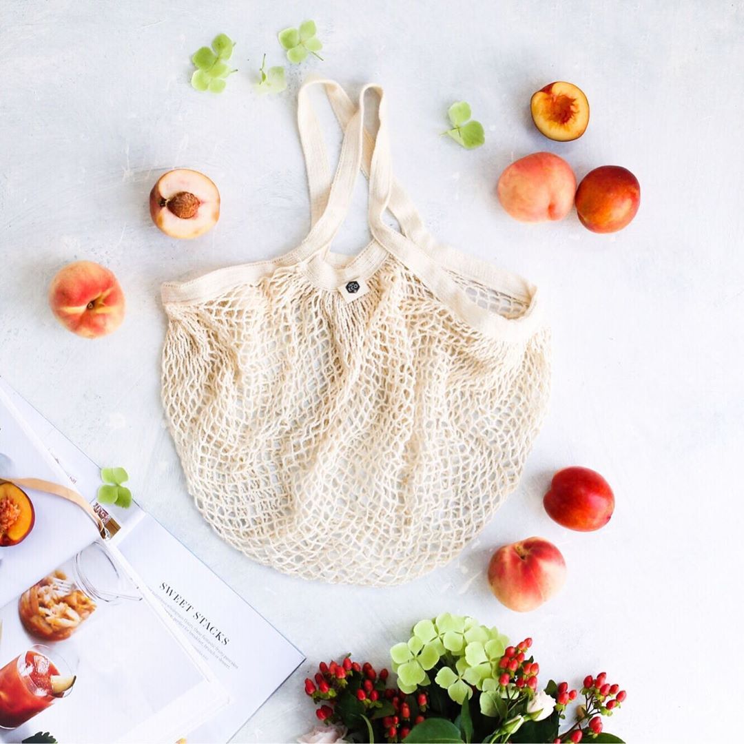 Ever Eco Organic Cotton Net Tote Bag - Short Handle-The Living Co.
