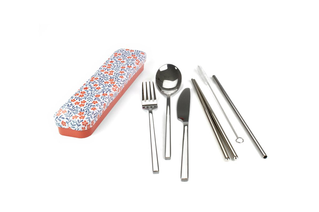 RetroKitchen Carry Your Cutlery - Blossom Stainless Steel Cutlery Set-The Living Co.